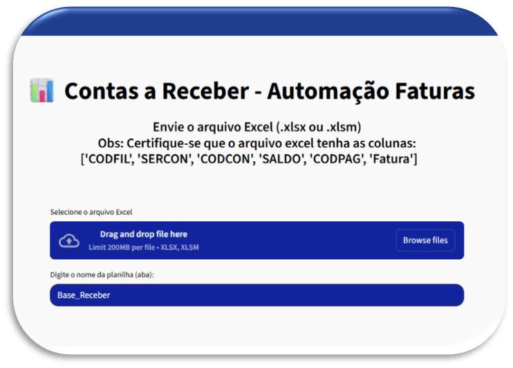 Automação RPA: Contas a Receber